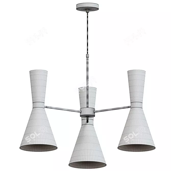 Elegant Campanula Pendant Chandelier 3D model image 5