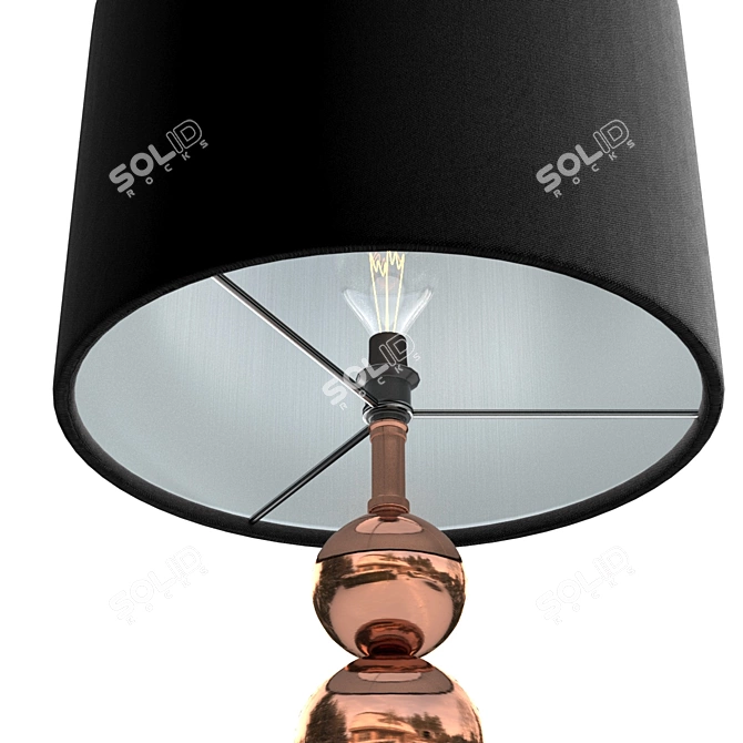 Elegant Copper Ball Touch Table Lamp 3D model image 2