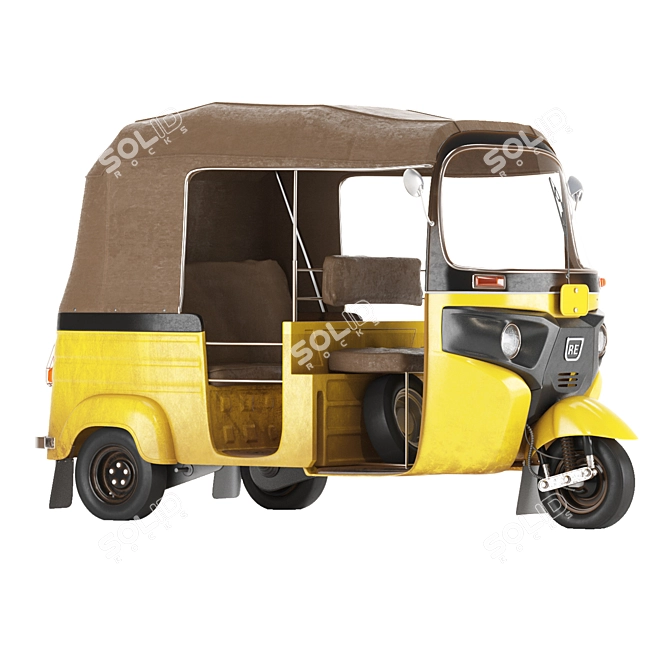 Mini Rickshaw Taxi: Detailed High-Quality Model 3D model image 3