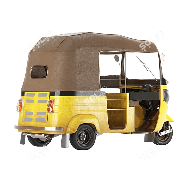 Mini Rickshaw Taxi: Detailed High-Quality Model 3D model image 4