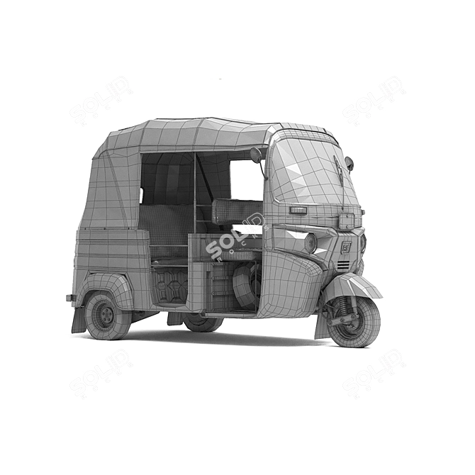 Mini Rickshaw Taxi: Detailed High-Quality Model 3D model image 1
