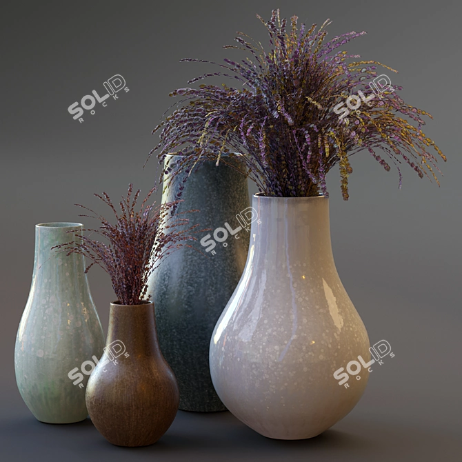 Modern West Elm Vases 3D model image 5