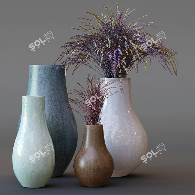 Modern West Elm Vases 3D model image 6