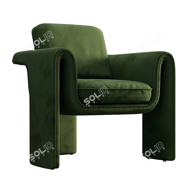 Velvet Henna Armchair 3D model image 9