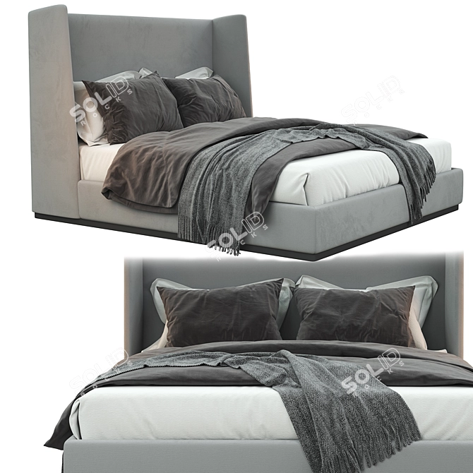 Luxury Flexform Bed: Modern Elegance Meets Comfort 3D model image 1