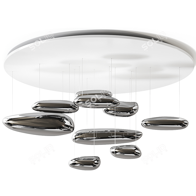 Modern Mercury Ceiling Lamp - 1100mm 3D model image 2