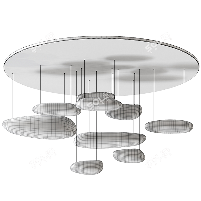 Modern Mercury Ceiling Lamp - 1100mm 3D model image 3