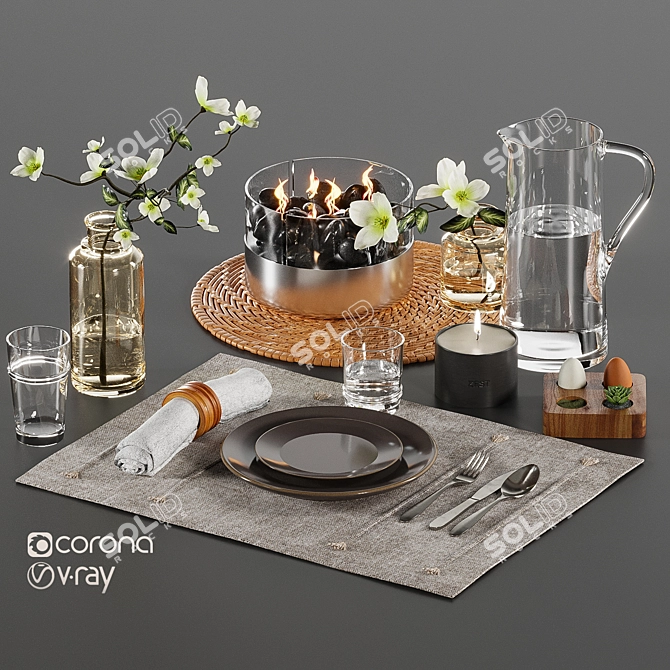 Hearth-and-Hand Tableware Set 3D model image 1