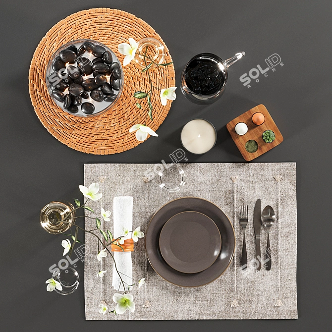Hearth-and-Hand Tableware Set 3D model image 4