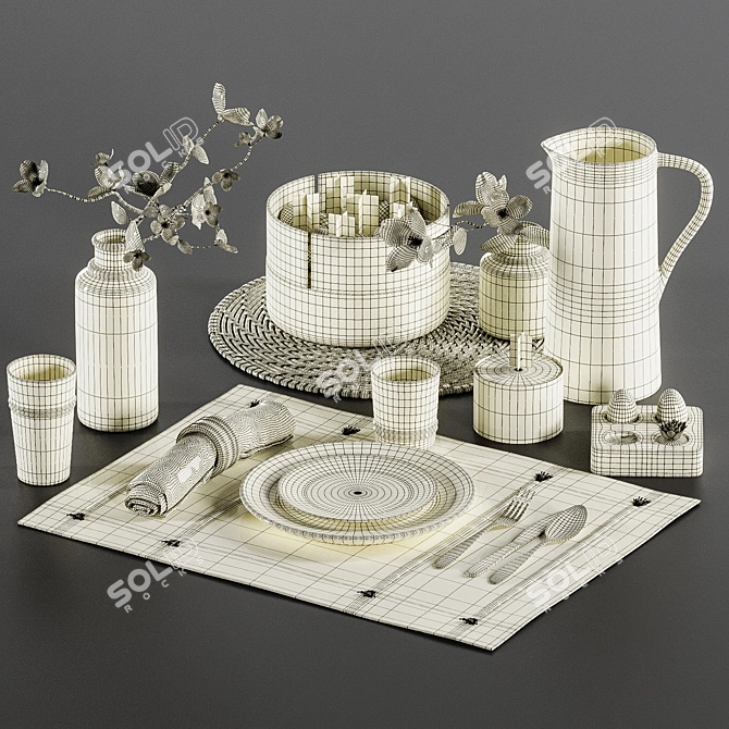 Hearth-and-Hand Tableware Set 3D model image 5