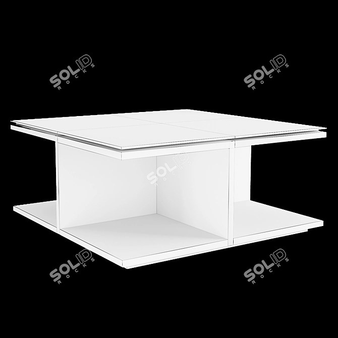 Modern White Brown Coffee Table 3D model image 4