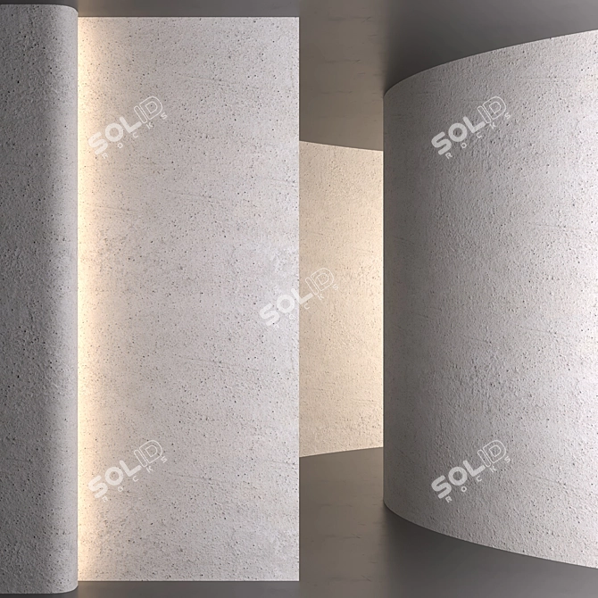 Textured Concrete Wall: High-Quality 3D Model 3D model image 1