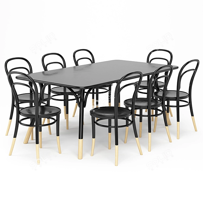 Modern Dining Table Set 3D model image 1