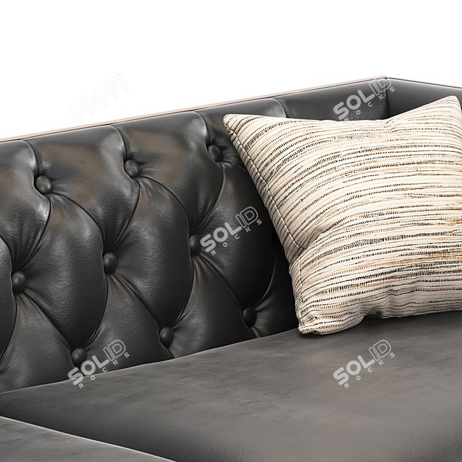 Luxurious Maisie Leather and Velvet Sofa 3D model image 3