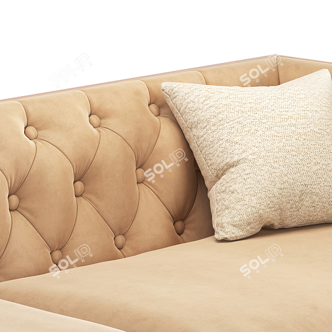 Luxurious Maisie Leather and Velvet Sofa 3D model image 4