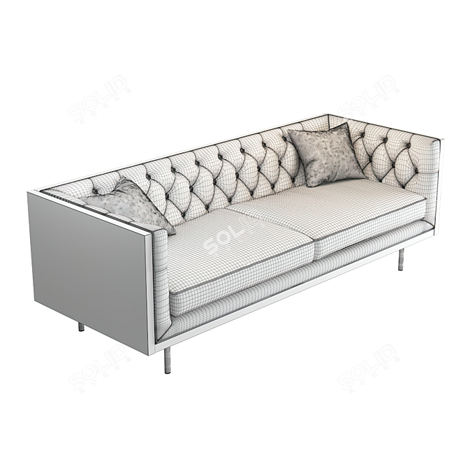 Luxurious Maisie Leather and Velvet Sofa 3D model image 5