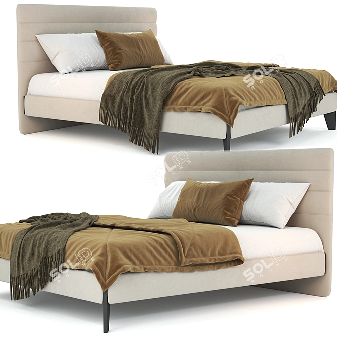 Luxurious Domkapa Yumi Bed - Exquisite Comfort for Your Sleep 3D model image 3