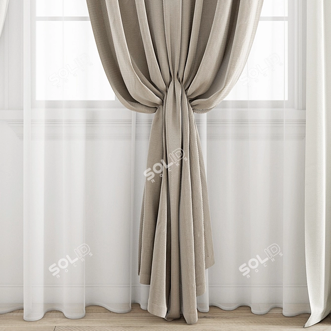 Poly Curtain Model with Texture 3D model image 3