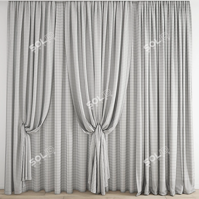 Poly Curtain Model with Texture 3D model image 4