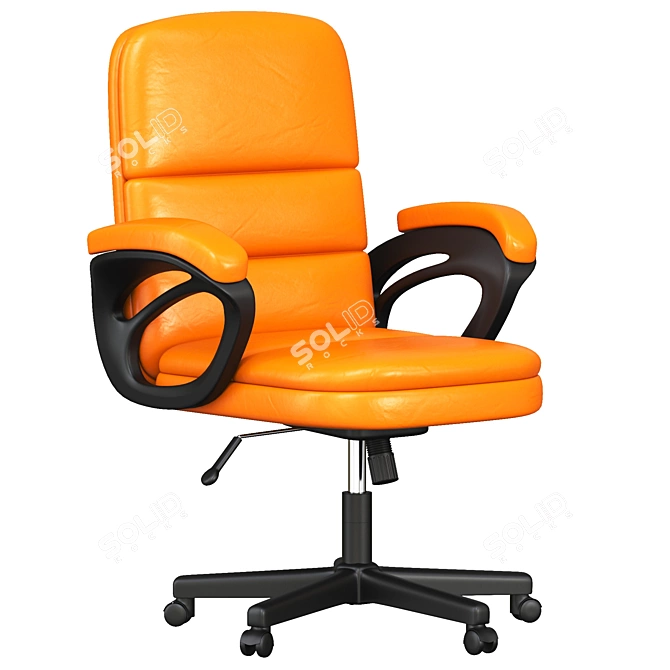 Elegant Leather Manager's Chair 3D model image 3