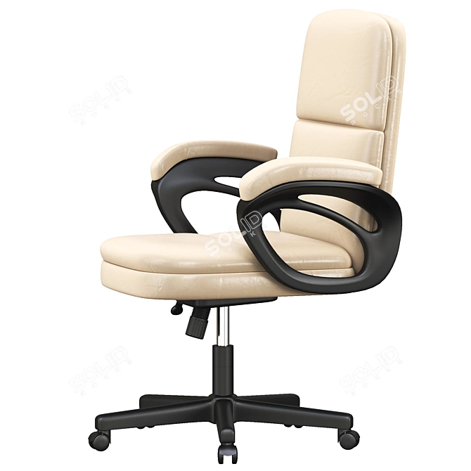 Elegant Leather Manager's Chair 3D model image 5