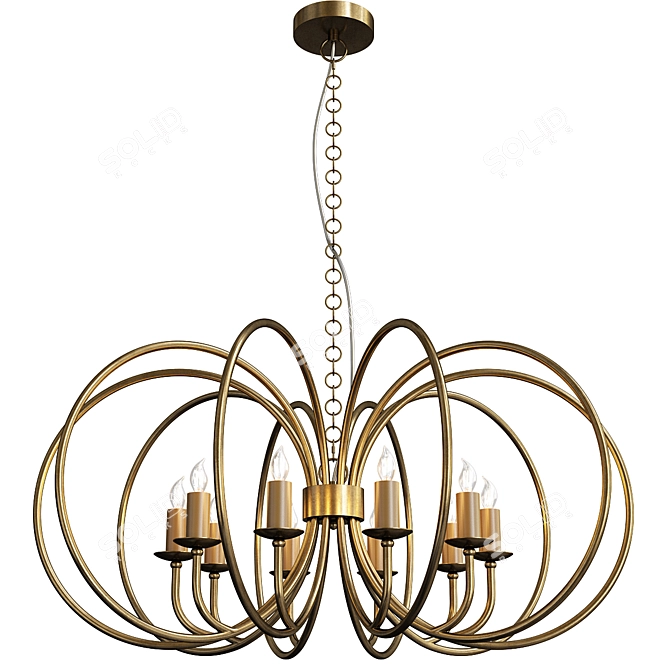 Golden Gleam Chandelier 3D model image 1