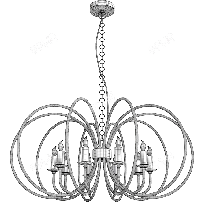 Golden Gleam Chandelier 3D model image 2