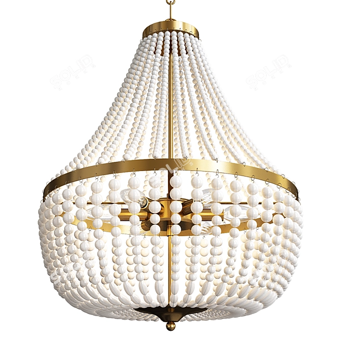 Frosted Beads Basket Chandelier 3D model image 1