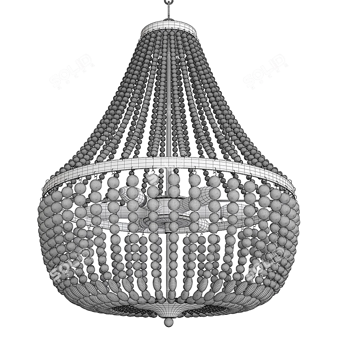 Frosted Beads Basket Chandelier 3D model image 2