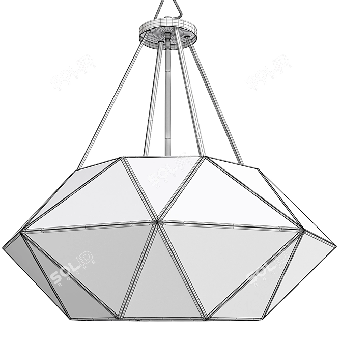 Sleek Mercury Glass Chandelier 3D model image 2