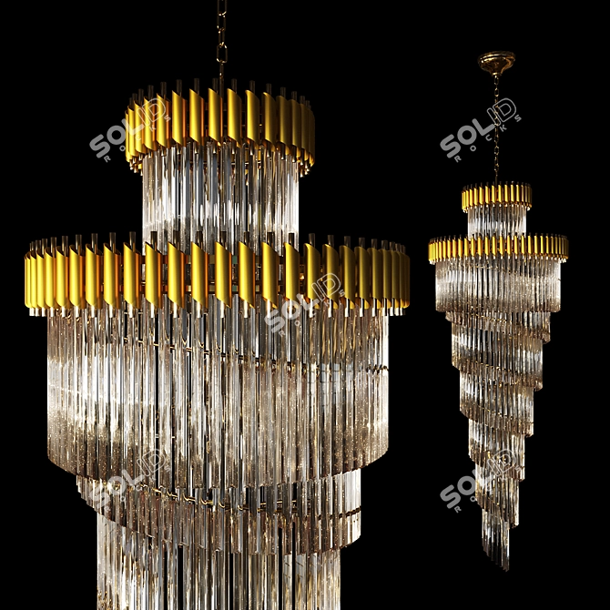 Ethereal Glow: Corona Chandelier 3D model image 1