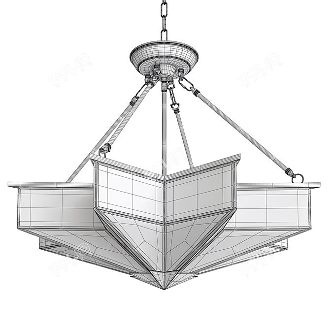 Frosted Glass Star Chandelier 3D model image 2
