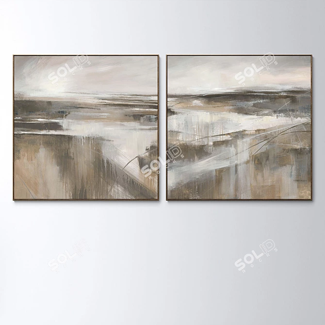 Abstract Square Photo Frame Set 3D model image 8