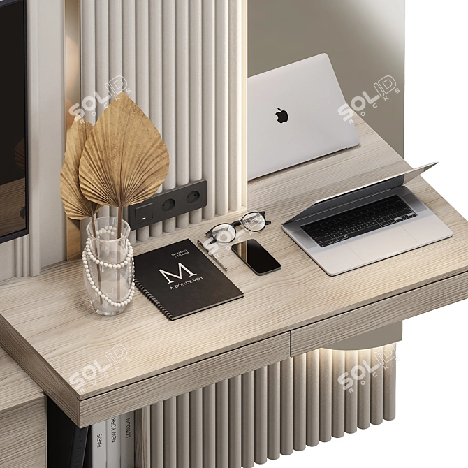 Modern TV Wall Unit 10 3D model image 2