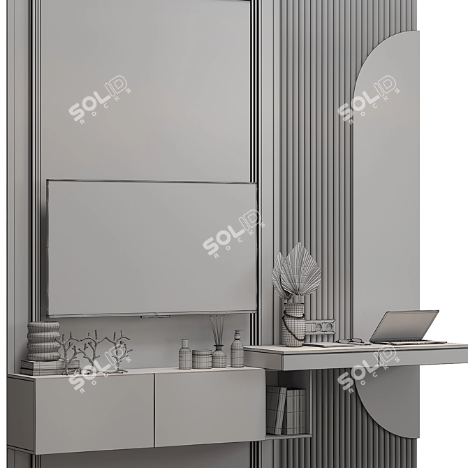 Modern TV Wall Unit 10 3D model image 3