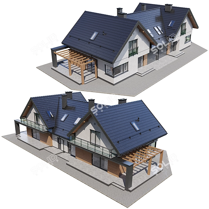 Twin Home Model Kit 3D model image 4