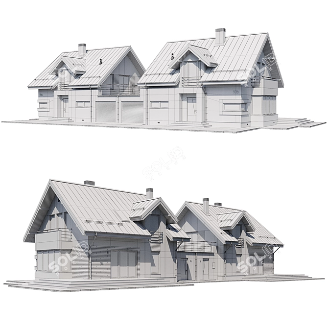 Twin Home Model - Cottage V10 3D model image 2