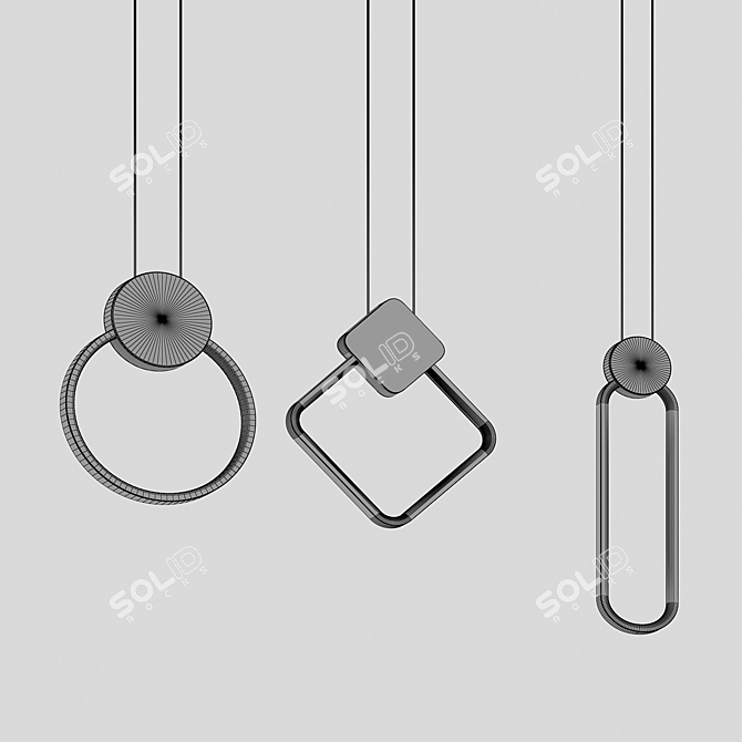 Geometric LED Pendant Lights 3D model image 3