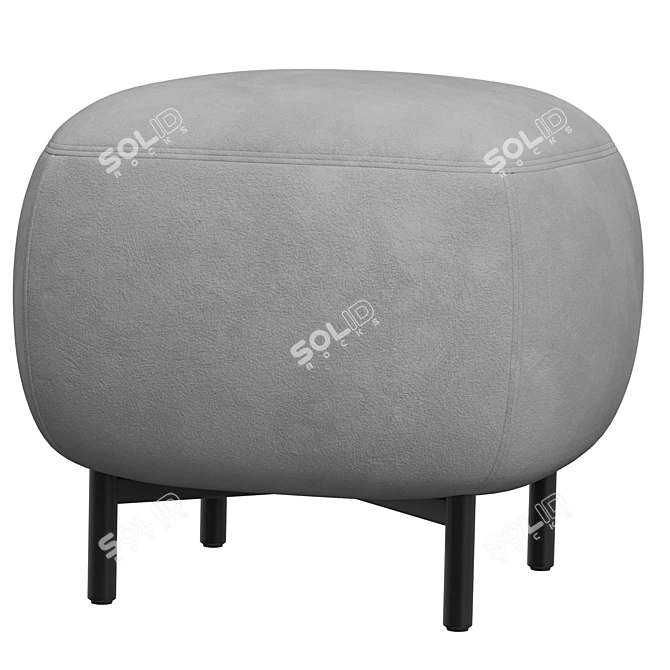  Stylish Upholstered Square Pouf 3D model image 1