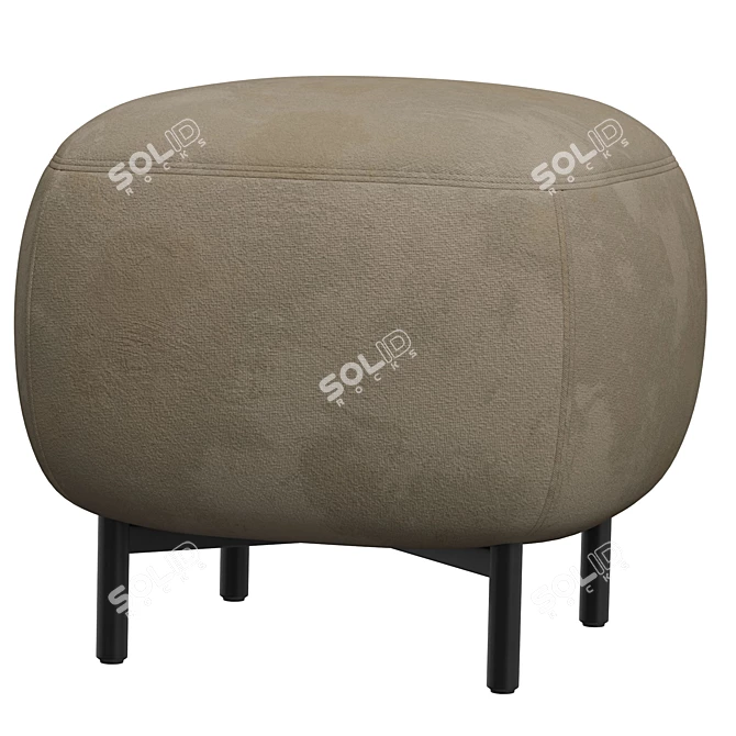  Stylish Upholstered Square Pouf 3D model image 2