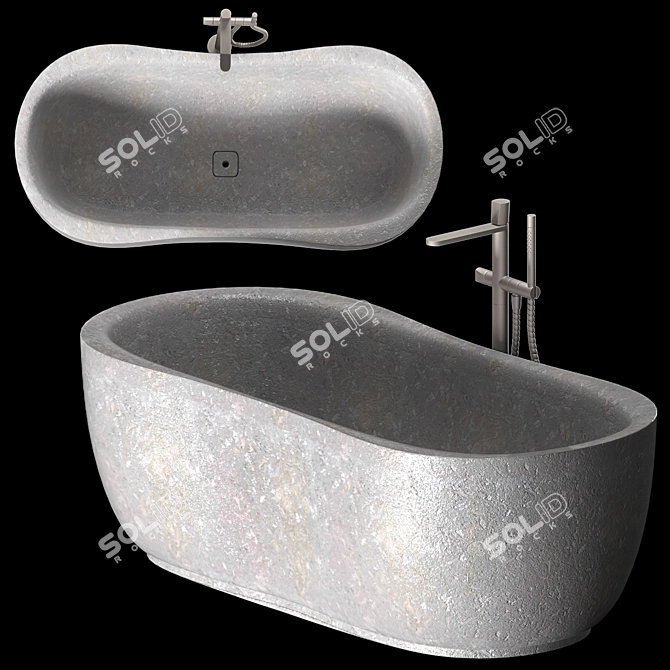 Elegant Stone Bathtub: Fida 3D model image 7