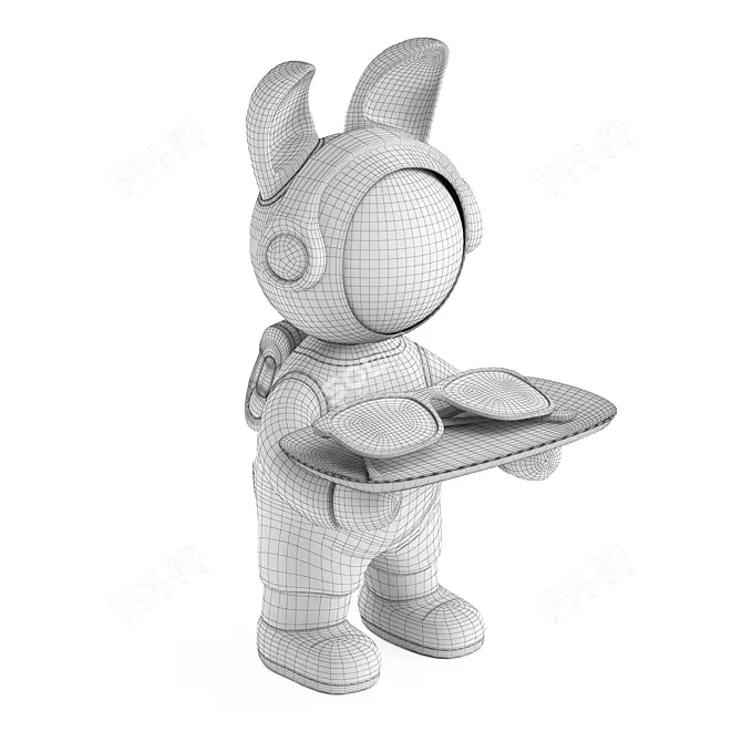 Elegant Rabbit Sculpture 3D model image 3