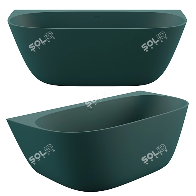 Elegant Sofia Wall Bathtub 3D model image 3