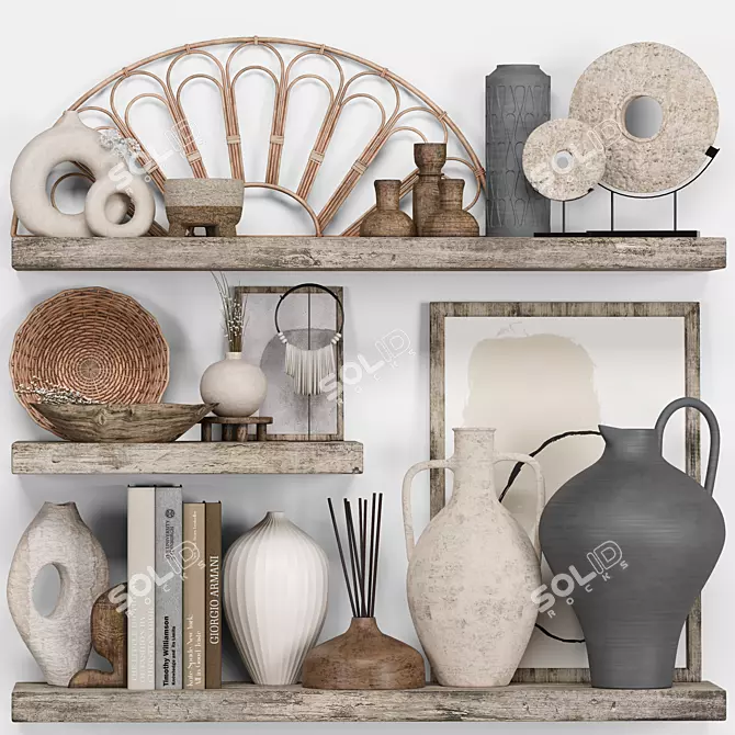 Rustic Decor Set: Detailed & Textured 3D model image 3