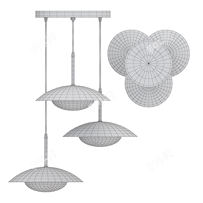 Scandinavian Style Hanging Lamp 3D model image 3