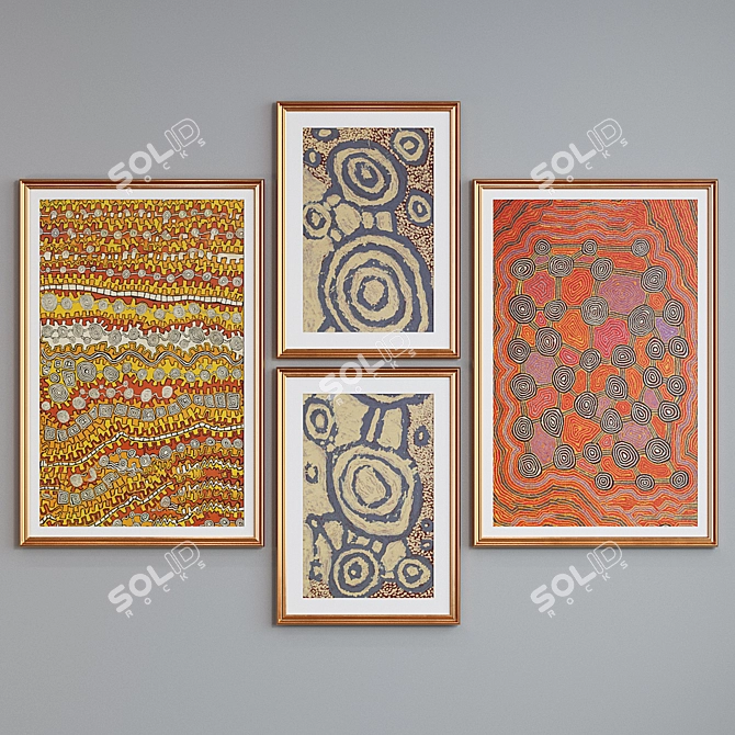 Modern Abstract Picture Frame Set 3D model image 2