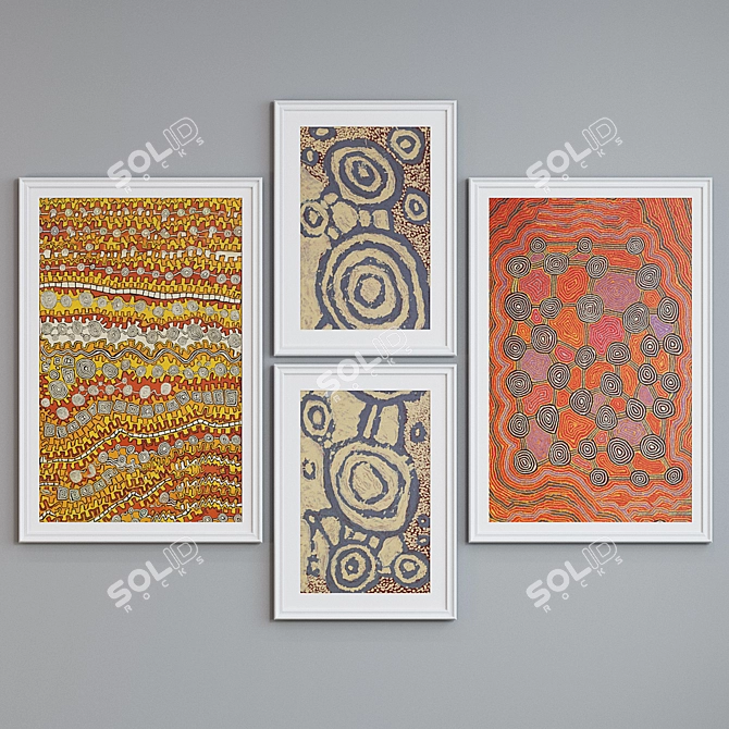 Modern Abstract Picture Frame Set 3D model image 3