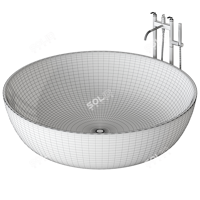 Fischer Round Bathtub 1880mm 3D model image 3
