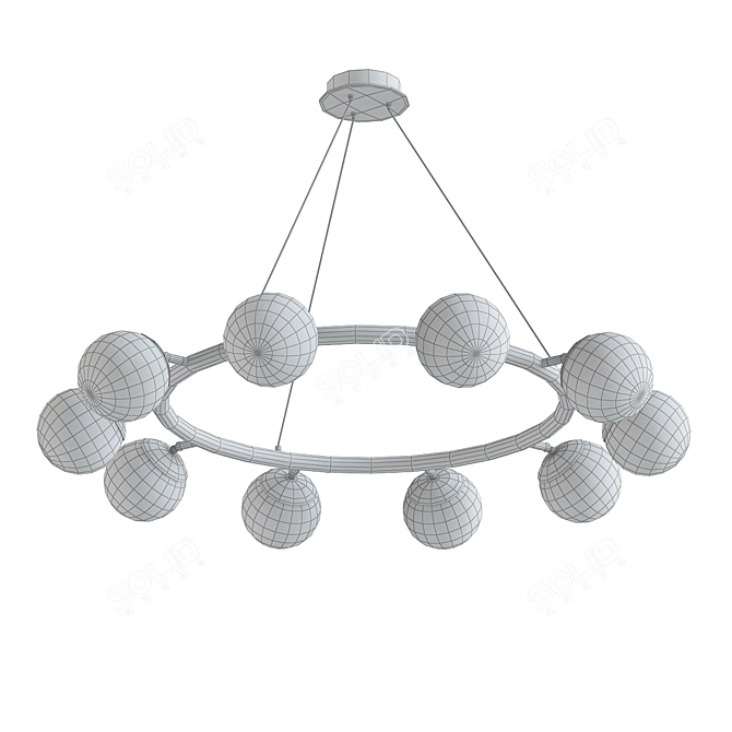 Ethereal Elegance String Chandelier 3D model image 2