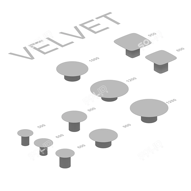 Velvet Coffee Tables: Elegant and Luxurious 3D model image 5
